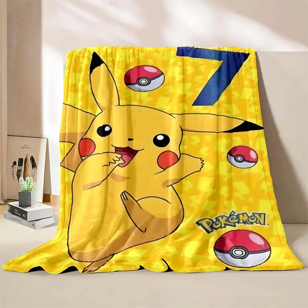 

Pokemon pikachu Blanket Soft Fluffy Children Adults Sofa Plush Summer Quilt Girl Bedspread Throw Blanket for Sofa Bed miniso