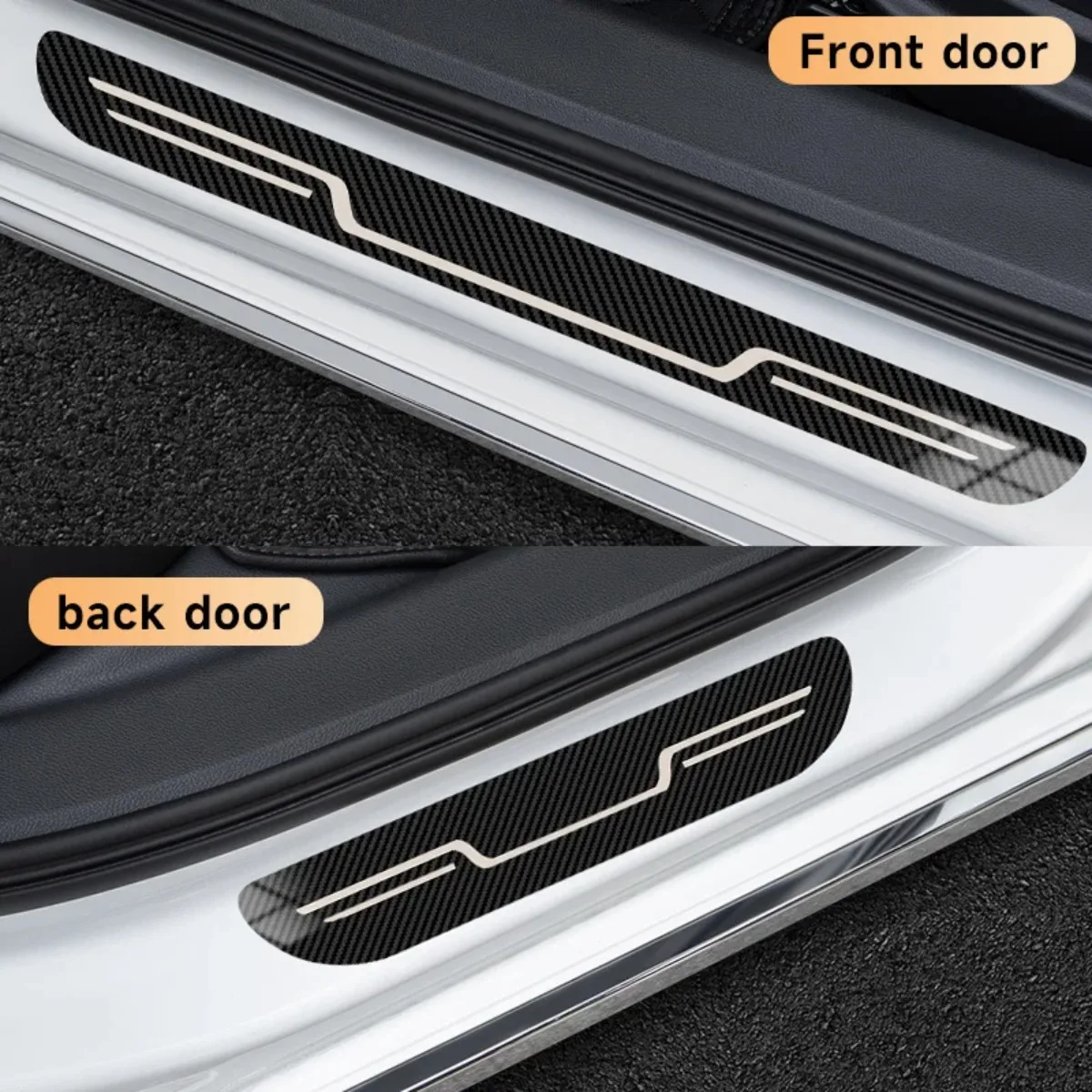 Car Door Sill Strip Stainless Steel Anti-Dirty Sticker Cover Decoration Exterior Anti-Kick Pedal Decoration Accessories view 4