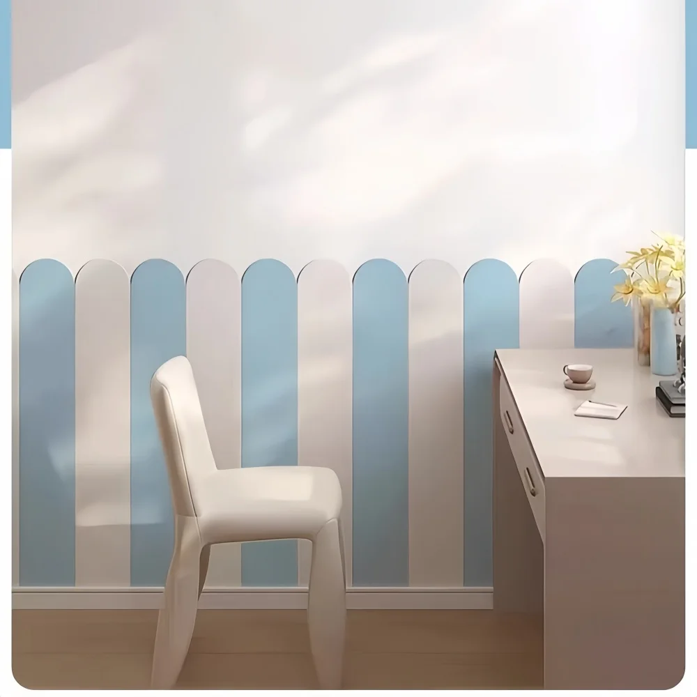5pcs Foam Wall Panels, Foam Anti-Collision Wall Skirt Self-Adhesive Paper Living Room Bedroom Wall Decoration Anti-Collision