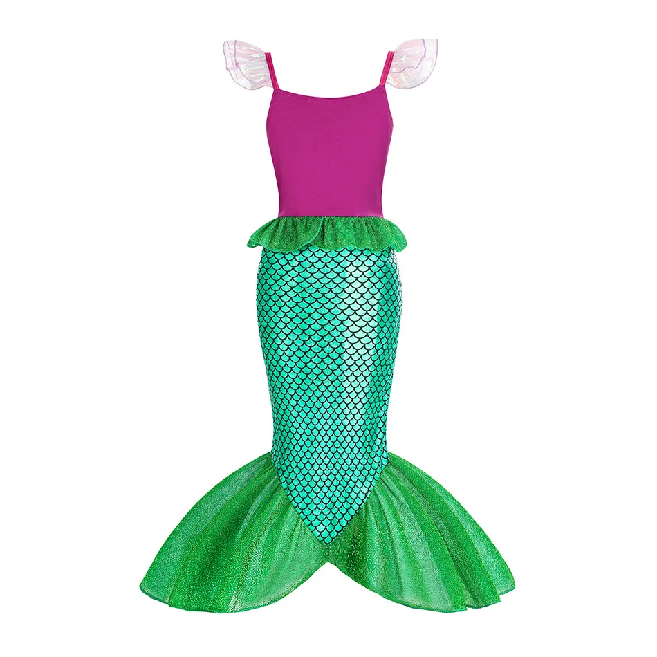 New Year Mermaid Ariel Princess Costume Kids Dress For Girls Cosplay Children Carnival Birthday Party Clothes Mermaid Dress