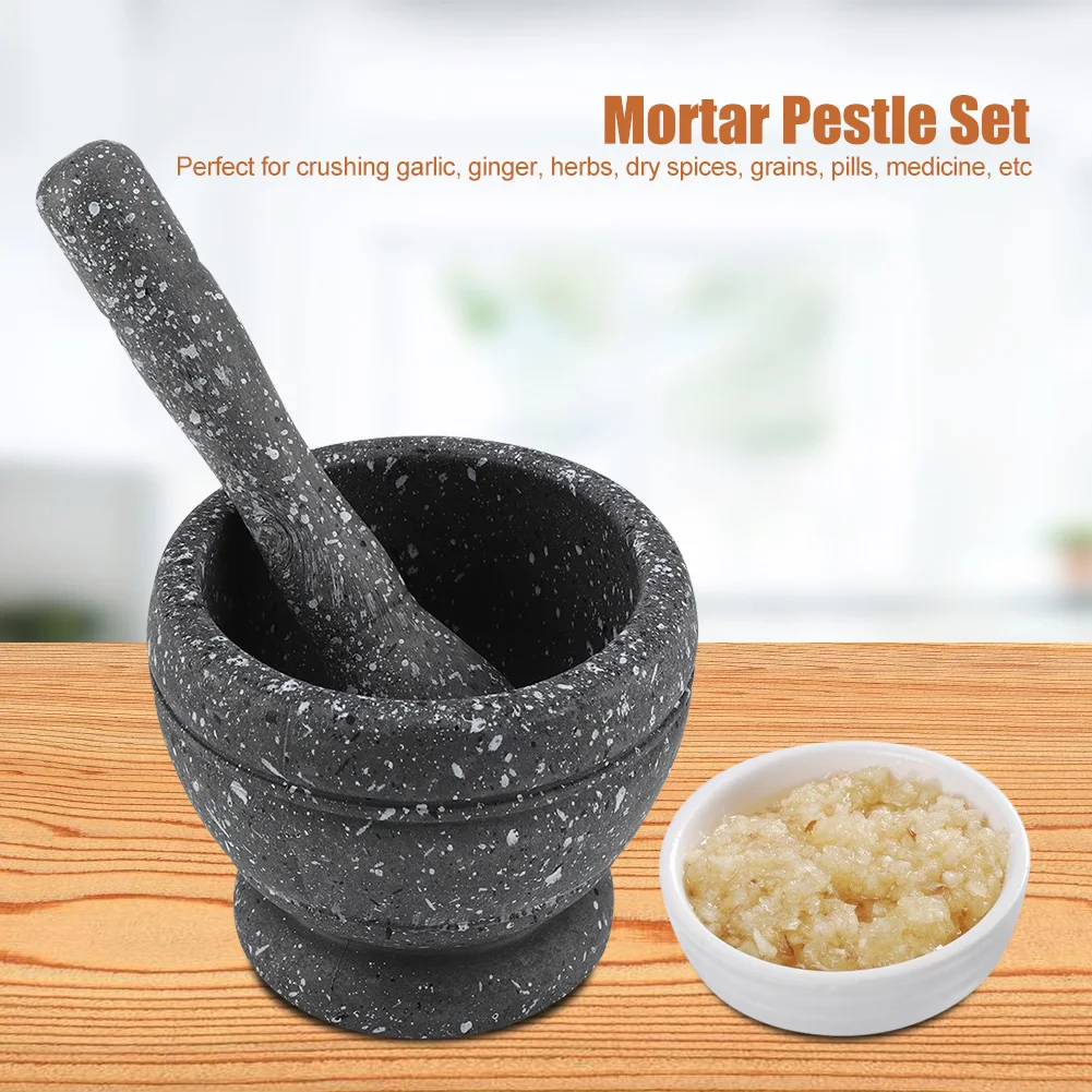 1PC Manual Plastic Mortar Pestle Set Garlic Grinder for Spices Herbs Mortar Pestle Nuts Non Slip Grinding Bowl Kitchen Tool