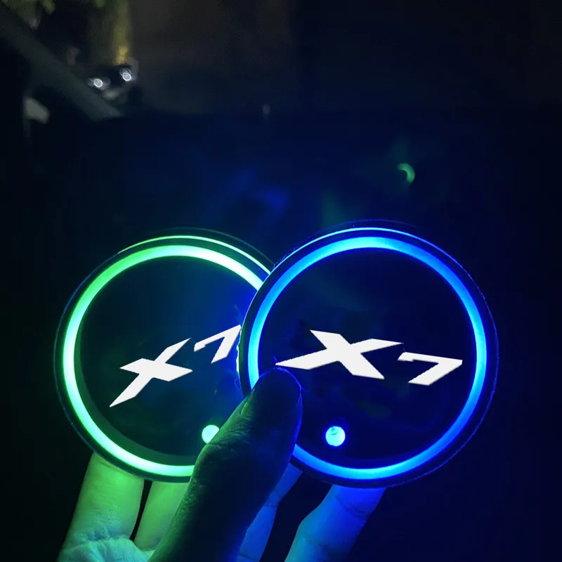 

Luminous Car Water Cup Coaster Holder 7 Colorful USB Charging Car Led Atmosphere Light For Bmw X7 G07 Auto Accessories