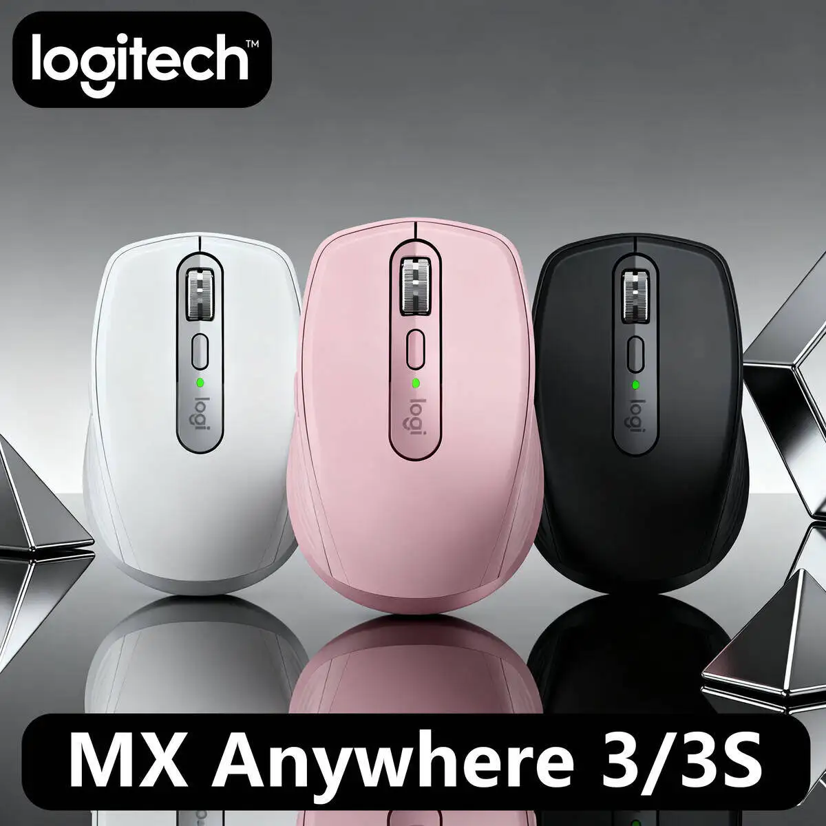 

Logitech MX Anywhere 3S Ergonomic Wireless Mouse, MagSpeed Wheel, 8000 DPI, Silent Clicks, Logitech Flow, USB-C, Windows
