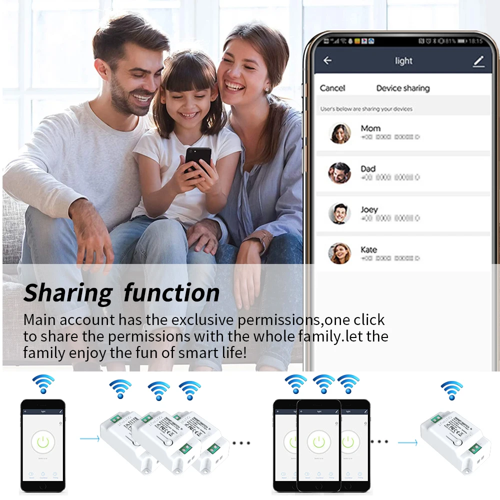 Tuya WiFi 433MHz Smart Home Wireless Timing Remote Control Wall Touch switch Appliances Google