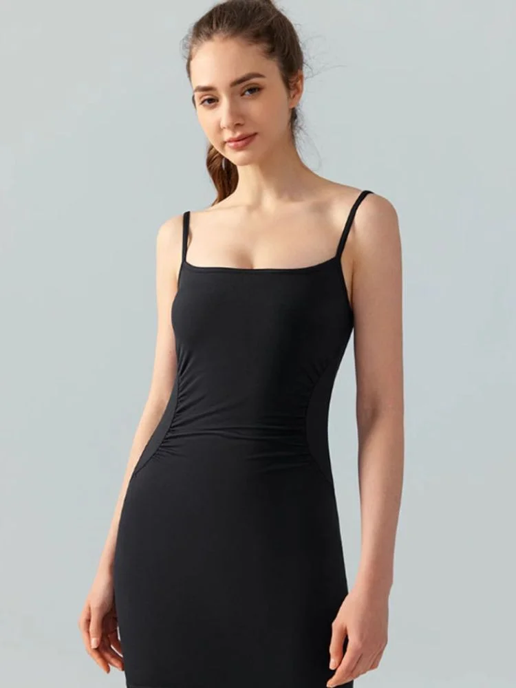 

Snatched Ruched Bust Pad Bodycon Dress | Sexy Gym Halter Slim-Waist Fitness Mini Skirt sexy