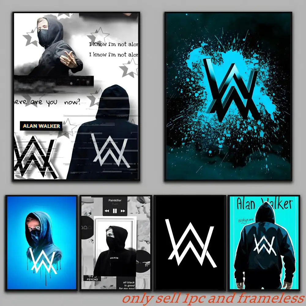 A-Alan Walker DJ Poster Wall Art Sticker Mural Photo Print Decorative Poster for Living Room Home Decor