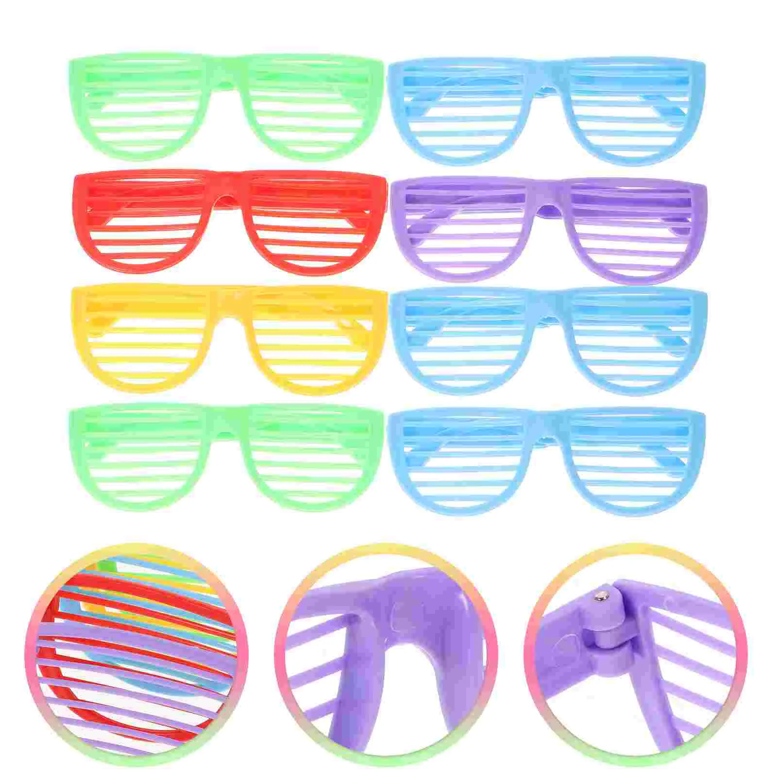 24-teiliges, erschwingliches Partyzubehör, Shutter Shades, Sonnenbrillen, Kleidung, Brillen, Kostümball