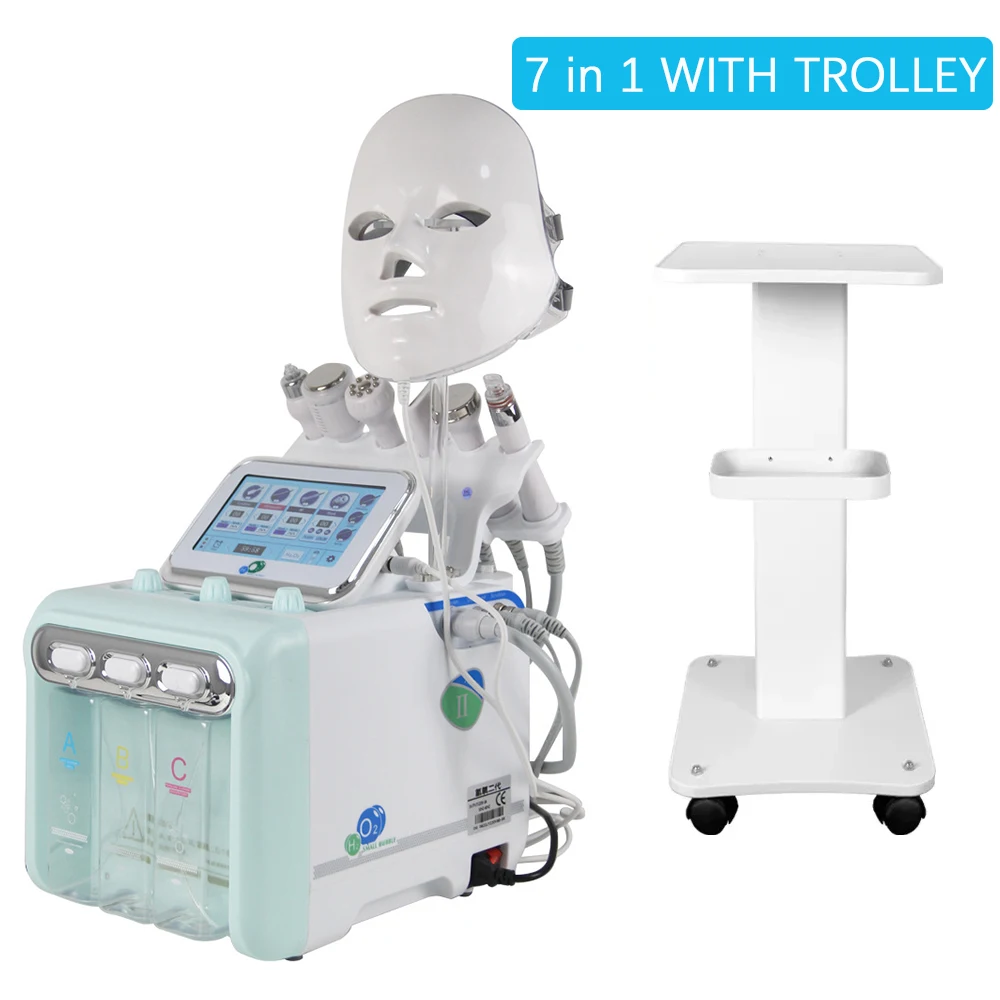 7 in 1 Hydra Small Bubble Machine H202 Hydro Water Microdermabrasion Facial Beauty Device Professional Aqua Peeling Trolley