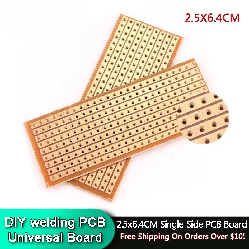 5/10PCS 2.5x6.4cm PCB Board Single Sided Universal Prototype Paper Circuit Board 25x64mm DIY Soldering Experiment Matrix Board