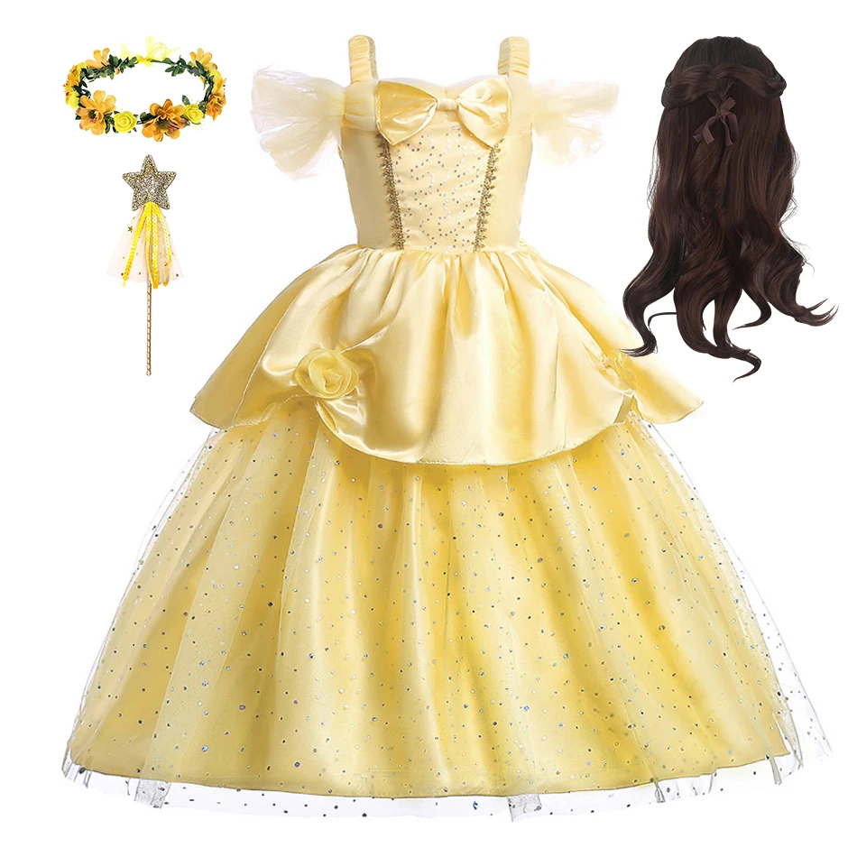 Disfraz de Halloween para niña, vestido de princesa con campana de Cenicienta, vestidos de fiesta de Carnaval de Navidad para niños