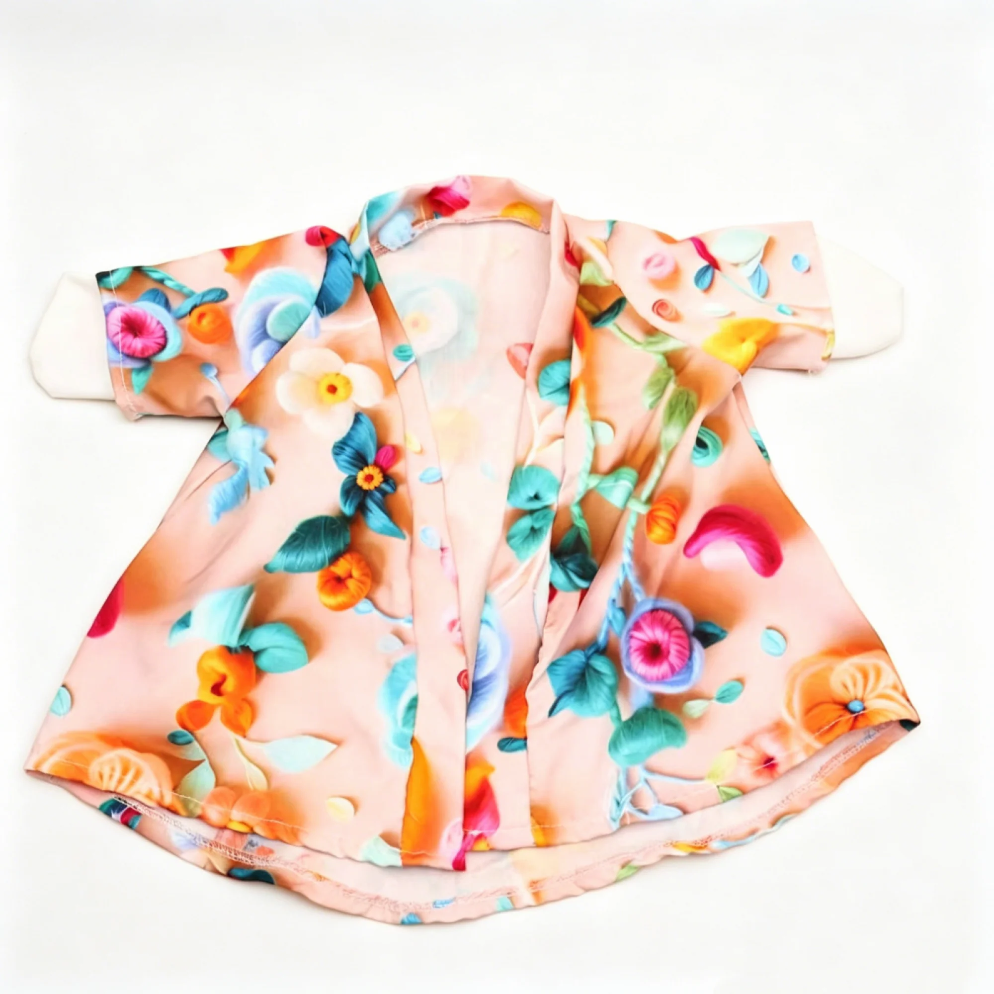 

Colorful Butterfly Print Dress and Sun Hat Set with Matching Belt and Brooch Pin for Outdoor Garden Party Decoration