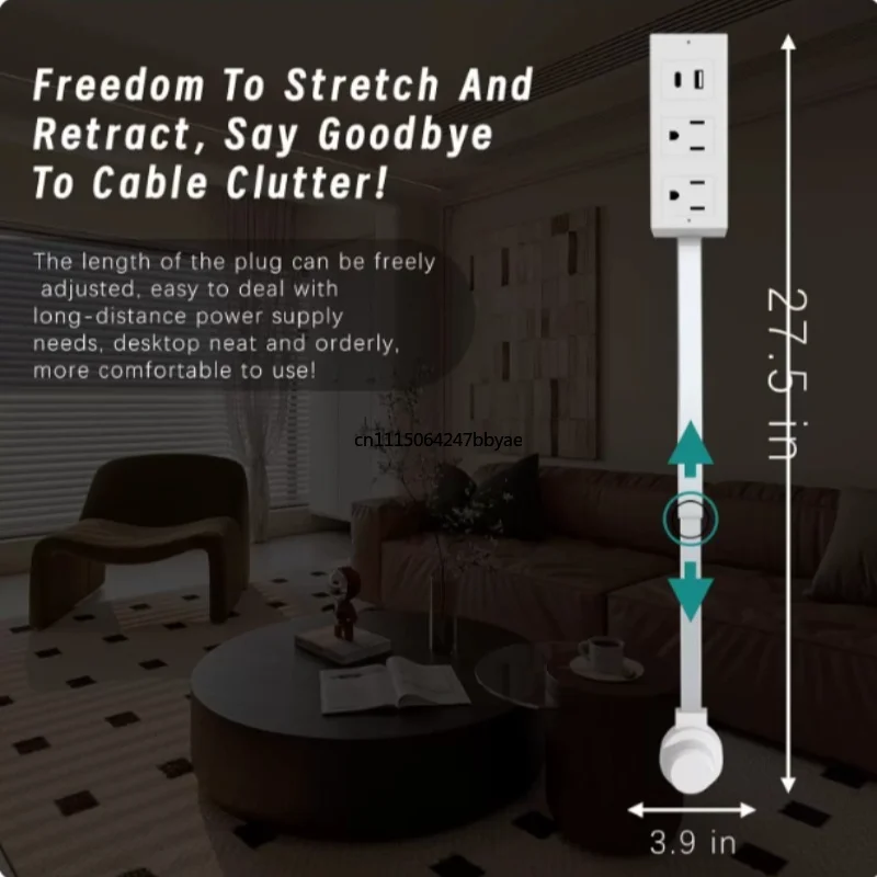 For 110V EU US UK Plug Socket Extender USB Rotatable Wall Power Strip For Sofa Bedside Desk