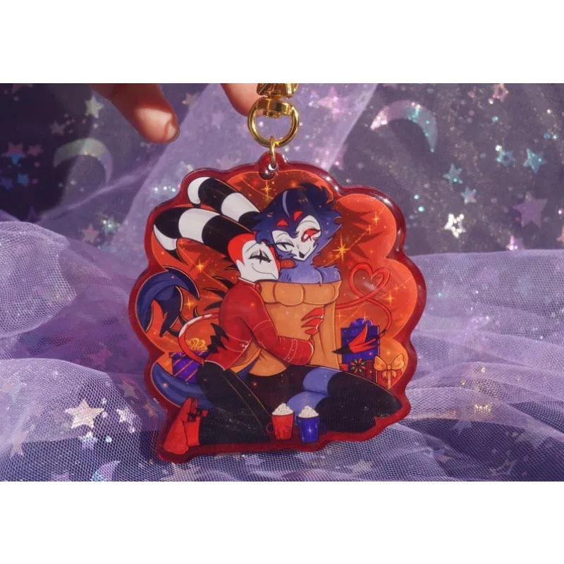 

Keychain for Helluva Boss Blitzo Stolas Acrylic keychain Cartoon Figure Desktop Decoration Collectible Model Toy Gift