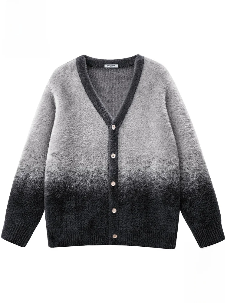 

Warm Casual V-Ne Men's Sweater adient Color Loose Fit Autumn Outerwear Faionable Knitted Long Sve Top