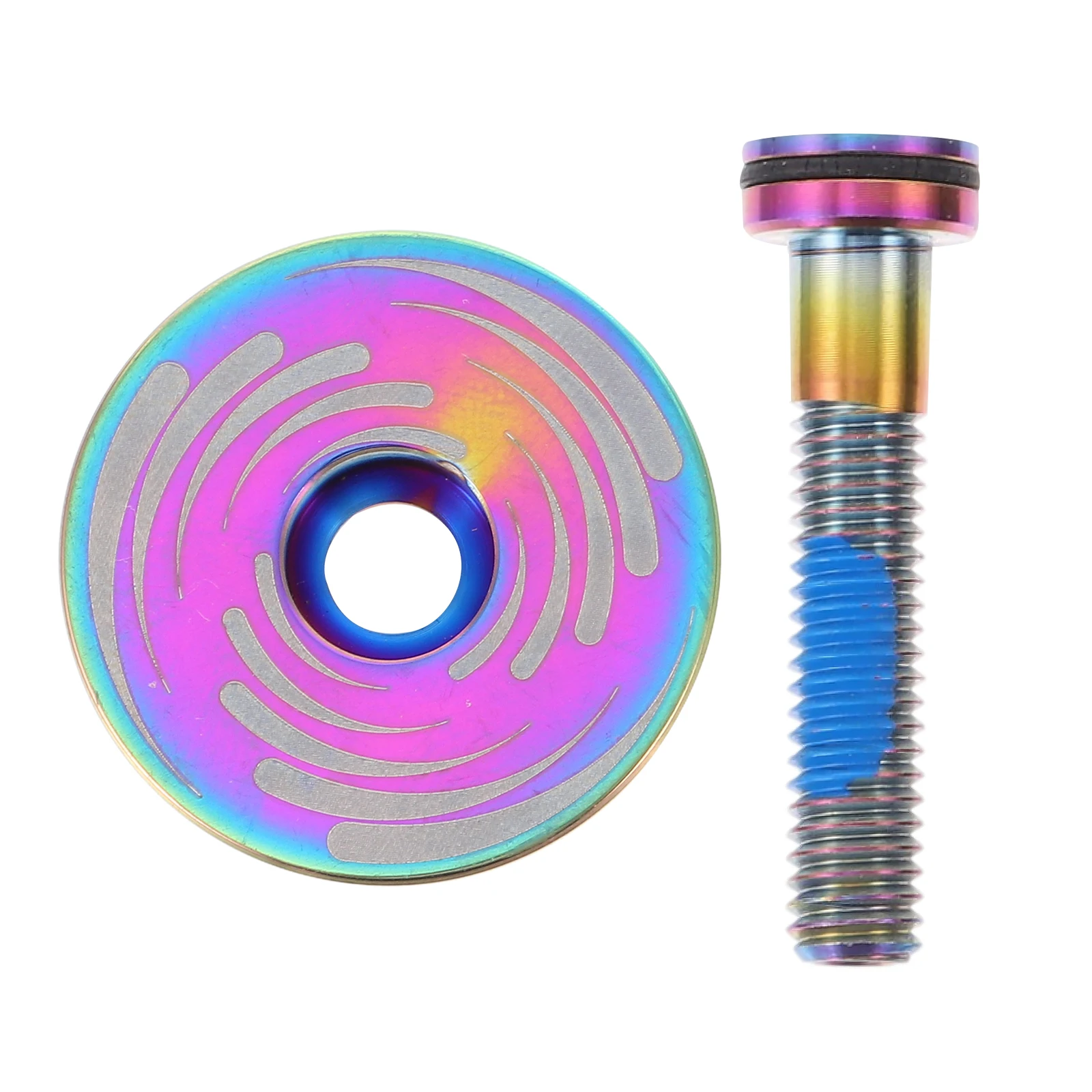 

1 set Bicycle Headset Cap TC4 Titanium Alloy Dust Covers Lightweight Durable High Strength for Mountain Bike Forks Smooth Finish