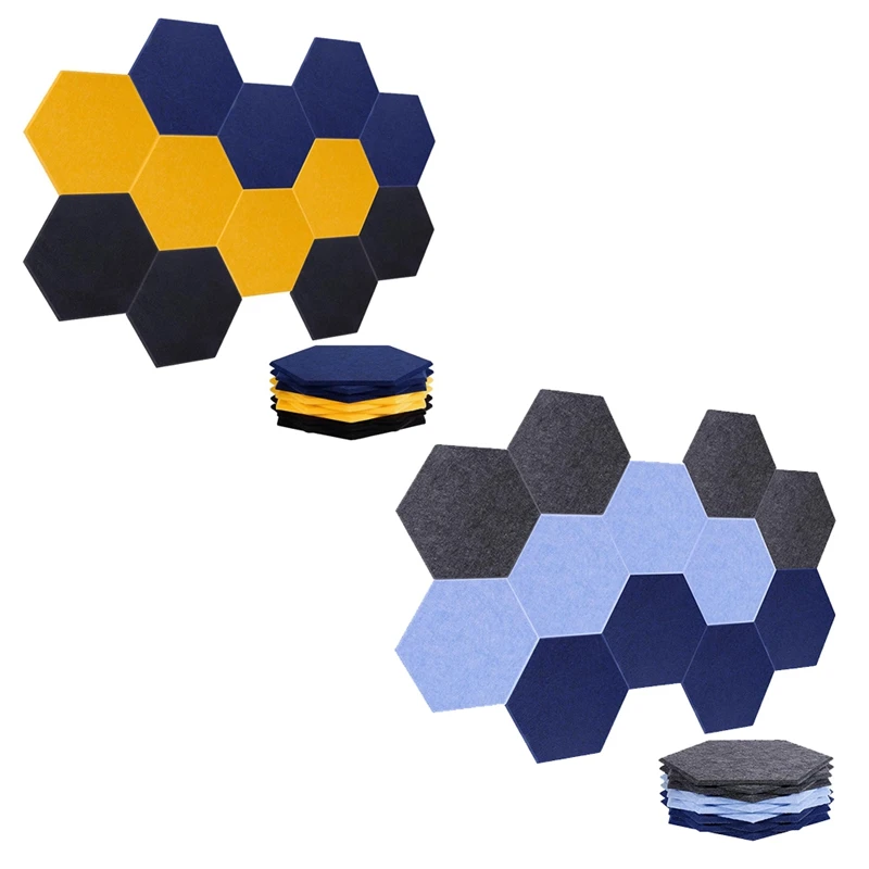 

12 Pack Self-Adhesive Acoustic Panels,Soundproof Wall Panels Absorbing , Hexagon Sound Proof Panels For Walls Style