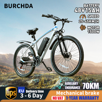 BURCHDA-RX60 Adult Electric Mountain Bike, Mountain Bike, Electric Bicycle, 21 Speed, 1000W, 48V, 15Ah, 27.5 Inch, EU Stock