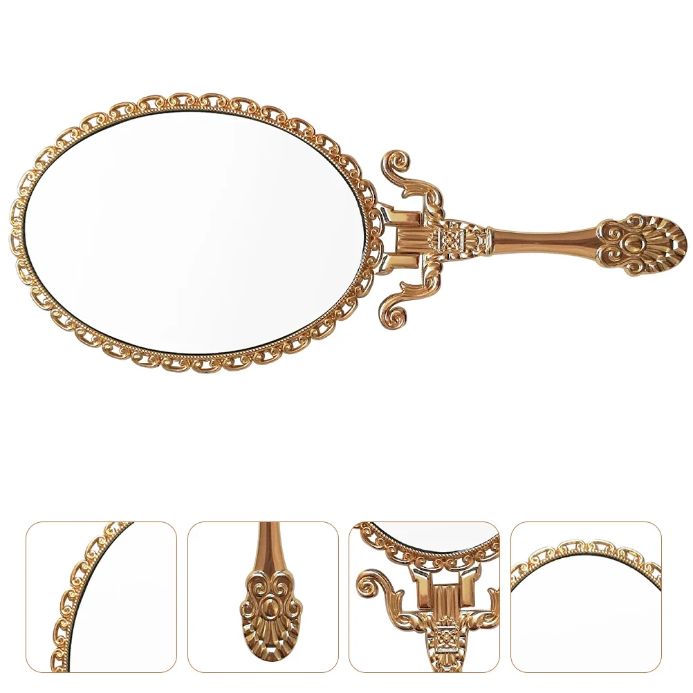 1 szt. Przenośne lusterko do makijażu w stylu vintage, lusterko w kolorze cynamonu o wysokiej rozdzielczości, ręczne lusterko retro, akcesorium do makijażu, narzędzie kosmetyczne