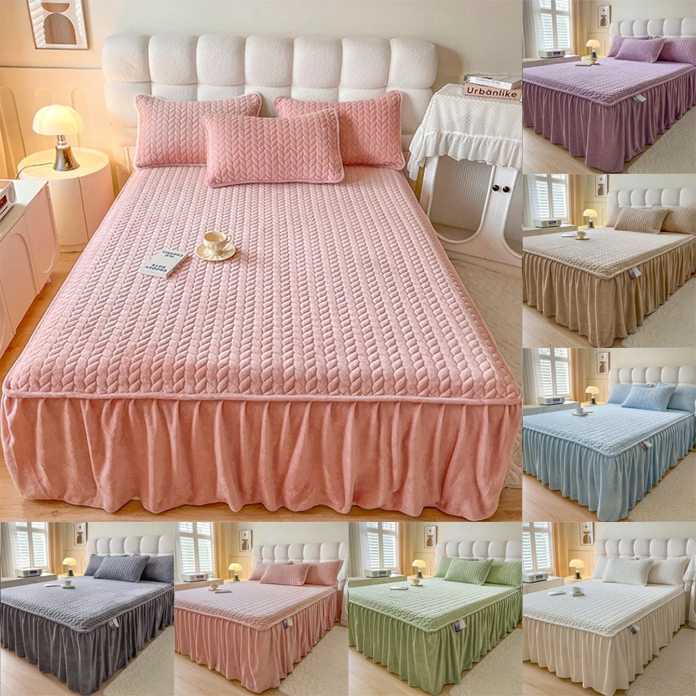 

Breathable Bed Skirt Bedspread Home Textile Printed Bed Skirt Bedroom Coverlets Bedspreads Sheets Dust Cover Bedding 침대커버 레이스