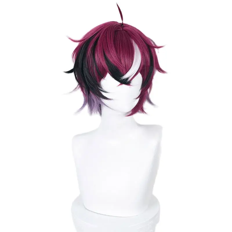 Perruque Cosplay courte 35cm pour homme, cheveux résistant à la chaleur, Vtuber EN7 XSOLEIL Doppio