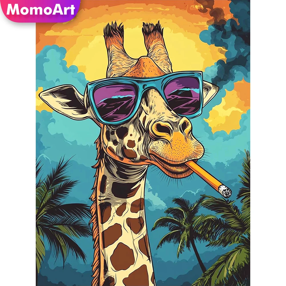 Momoart Diamantmalerei Giraffe Tier DIY Neue Kollektion Diamant-Mosaik-Muster für Erwachsene Anfänger Stickerei Einzigartiges Geschenk