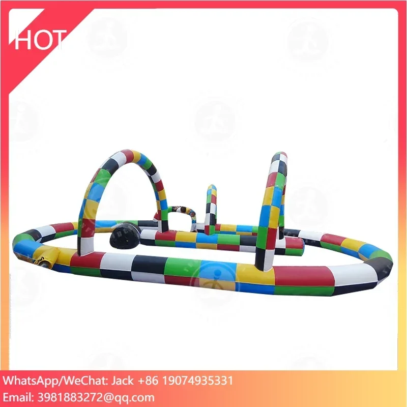 2022 Factory Outlet Inflatable Human Zorb Ball Race Track Speedway Go Kart Race Track Inflatable Race Car Circuit For Sale