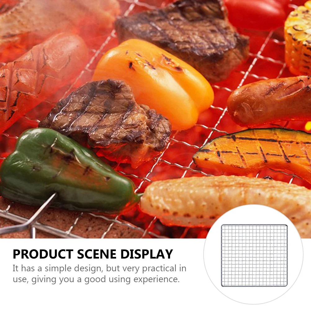 

1Pcs Stainless Steel Bbq Grill Mesh Portable Heat Resistant Barbecue Wire Mesh Outdoor Picnic Cooking Rack Bbq Pad