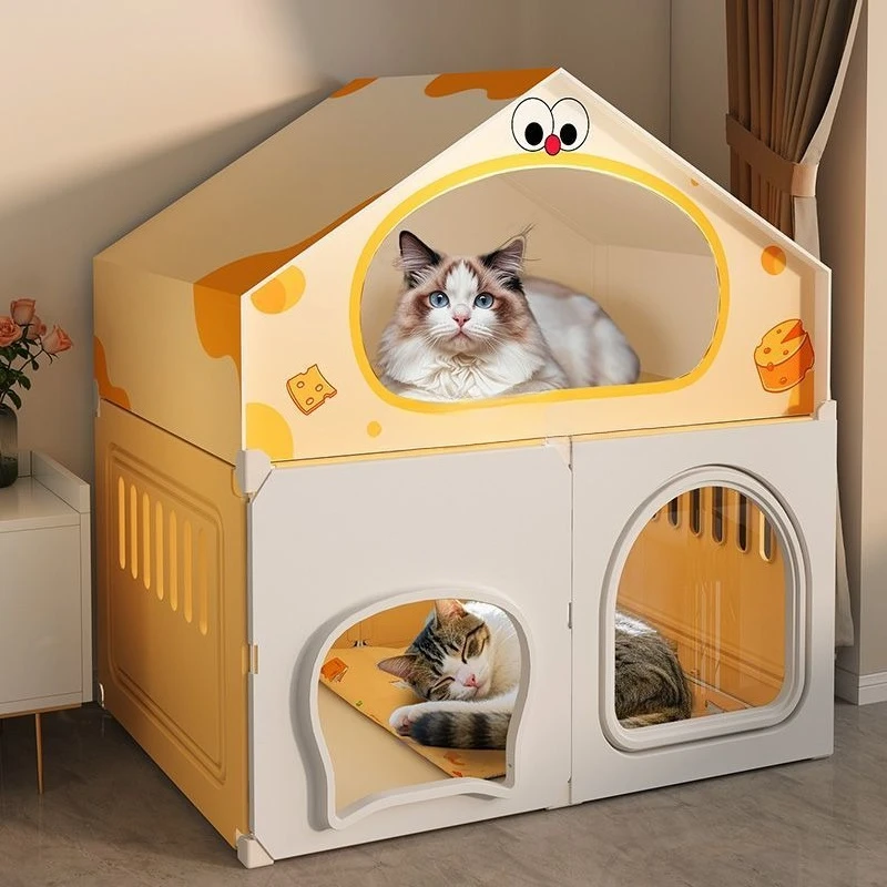 

Four-season universal cat bed pet bed upper and lower two-layer cat nest semi-closed new summer escape house