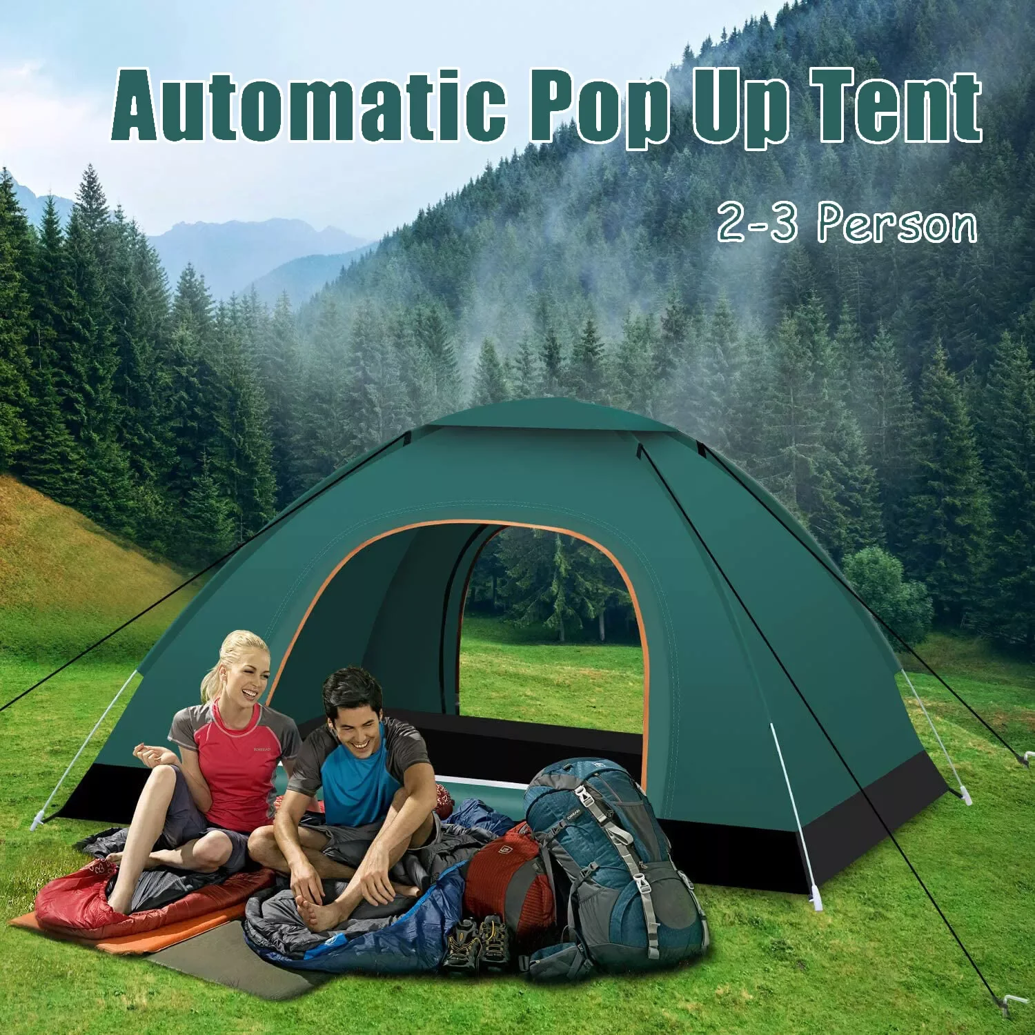 

2-3 Person Automatic Pop Up Outdoor Camping Hiking Waterproof Sun Proof Tent Portable Backpacking Folding Tents Travelling Tools
