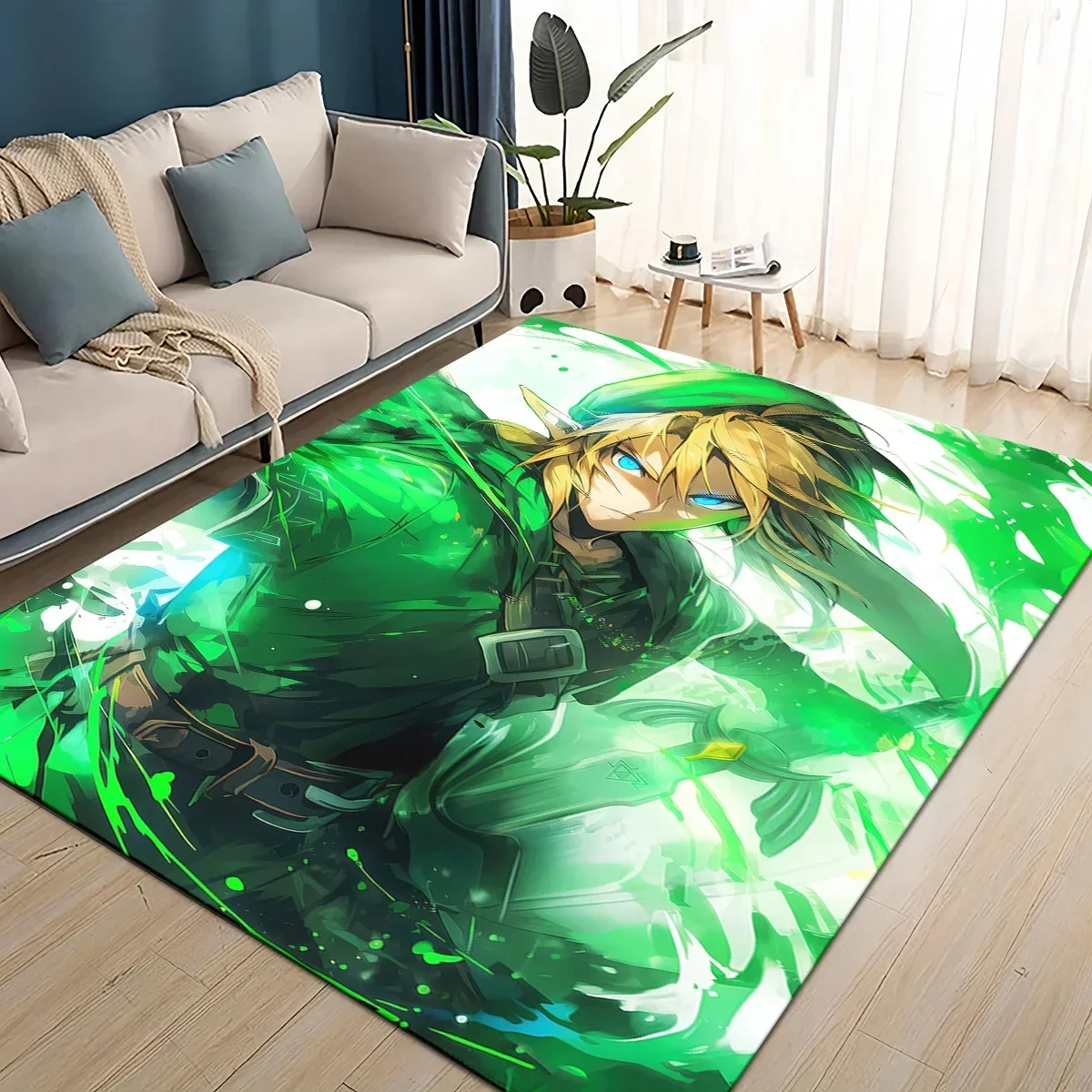 3D Z-Zeldas-wind Cartoon Game Carpet Rug for Living Room Bedroom Home Sofa Decoration,Kids Play Non-slip Floor Mat