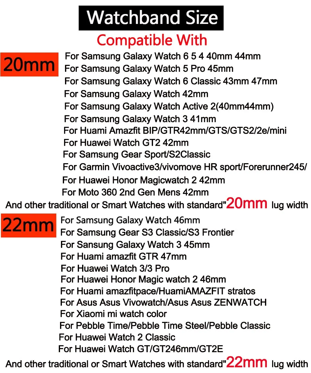 20mm 22mm Nylon Band For Samsung Galaxy Watch 6 3 4 5 Pro Active S3 Braided Solo Loop Bracelet Amazfit Bip/GTS/GTR Huawei Watch image 5