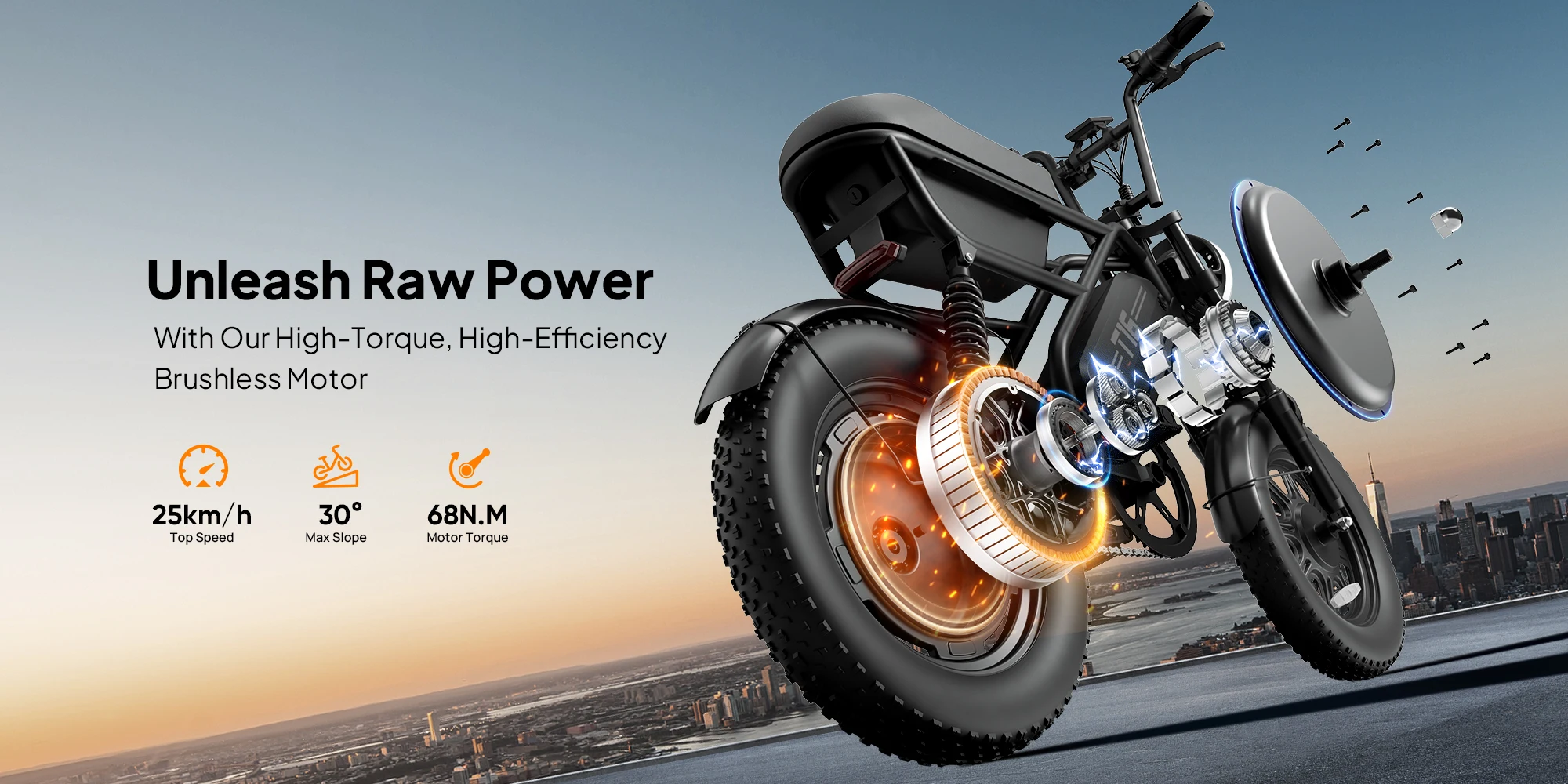 URLIFE T16 Die bevorzugte Option für Pendlerfahrten Elektrofahrrad 48V13AH Akku 16*3 Zoll Fat Tire Erwachsenen-Premium-Fahrrad – Detail 6