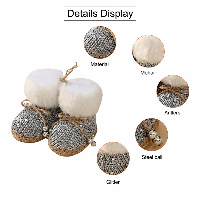 Knitted Christmas Boot Pendant With Plush Border Christmas Tree Decorations Suitable For Home Christmas Decorations 2026 Luxury