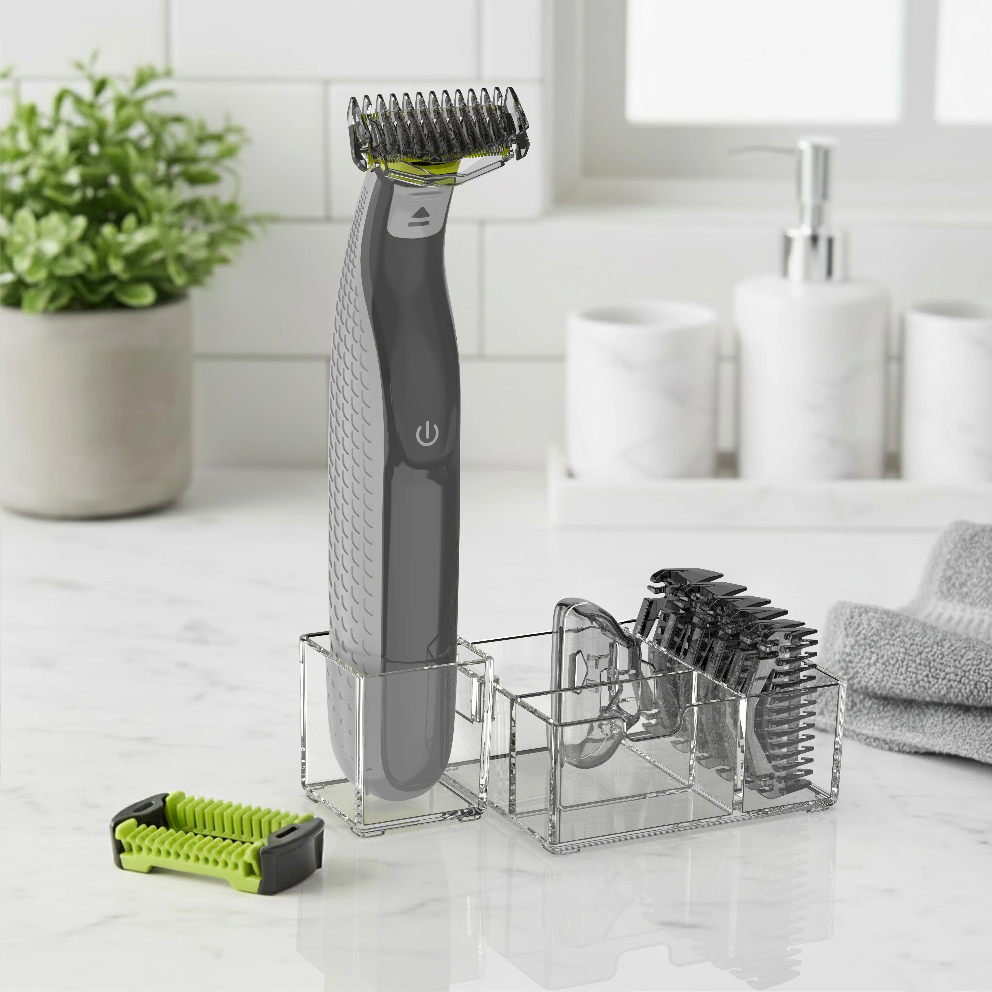 Guards Kit, 1-6mm Replacement Combs, Body Comb and Clear Acrylic Stand Compatible with OneBlade