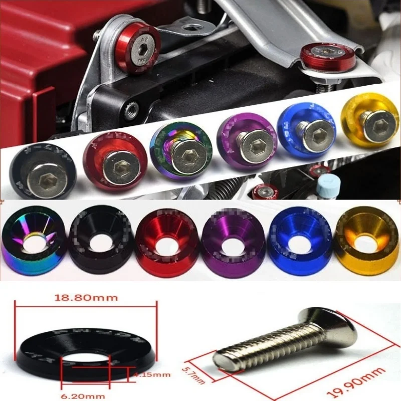

Universal 10 Pcs Car Styling Universal Modification JDM Hexagonal Fasteners Fender Washer License Plate Bolts Auto Accessories