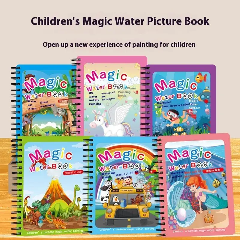 1 книга + 1 ручка, многоразовая книжка-раскраска, книга для рисования водой, сенсорная головоломка для раннего образования, игрушки для рисования