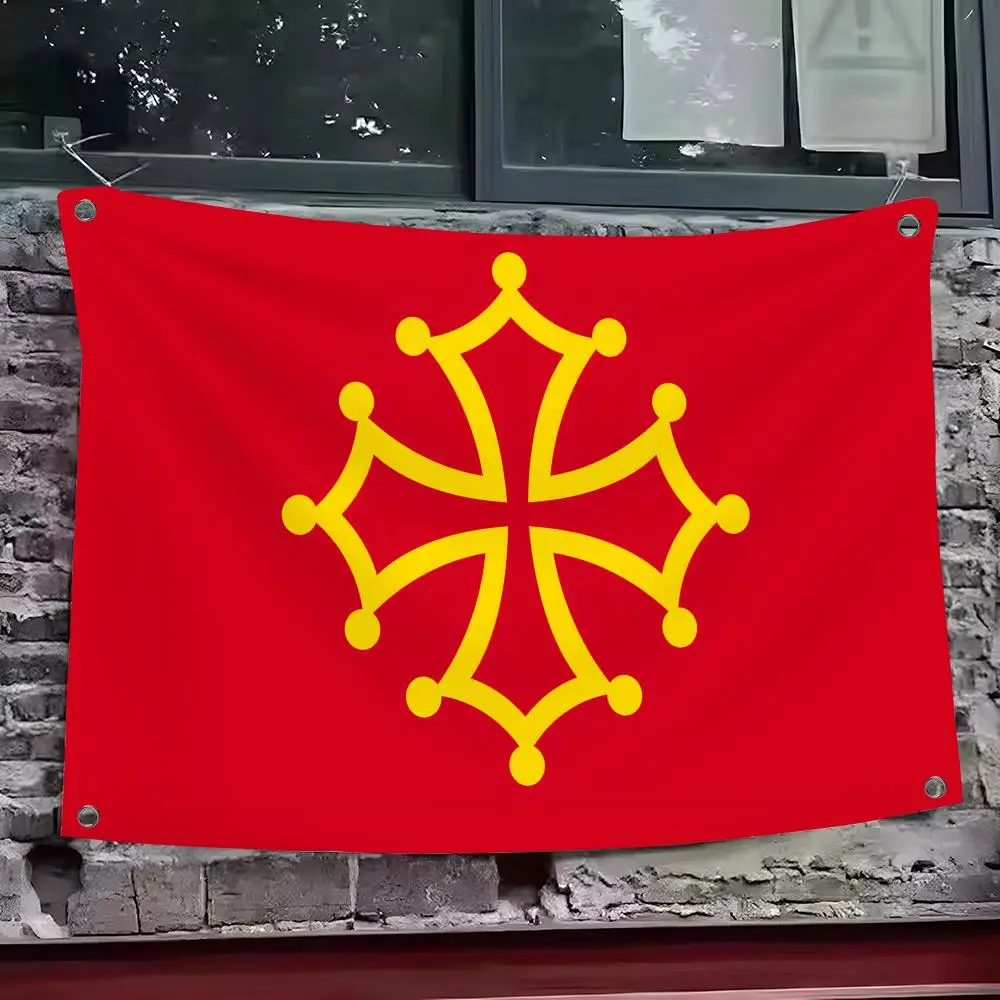 France Region Occitania Occitan Cross Flags Bedroom Home Living room Outdoor Wall Hanging Custom Background Decoration Banner