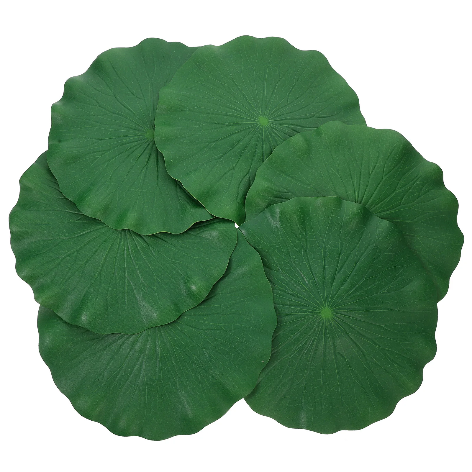 

6Pcs Artificial Lotus Leaves Floating Pond Plants for Aquarium Decoration 28Cm Green Fake Foliage Water Feature Landscape