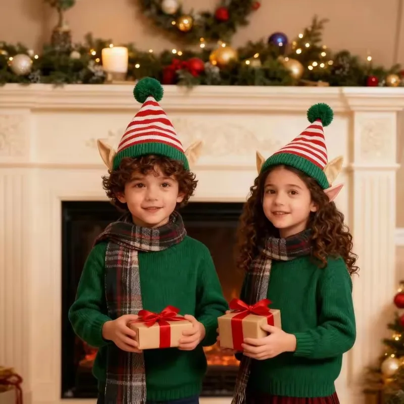 

Adult Dwarf Santa Soft Hat: Striped Beanie-Style Santa Hat – Ideal for Fun Outdoor Cosplay, Party, Holiday Family Gathering