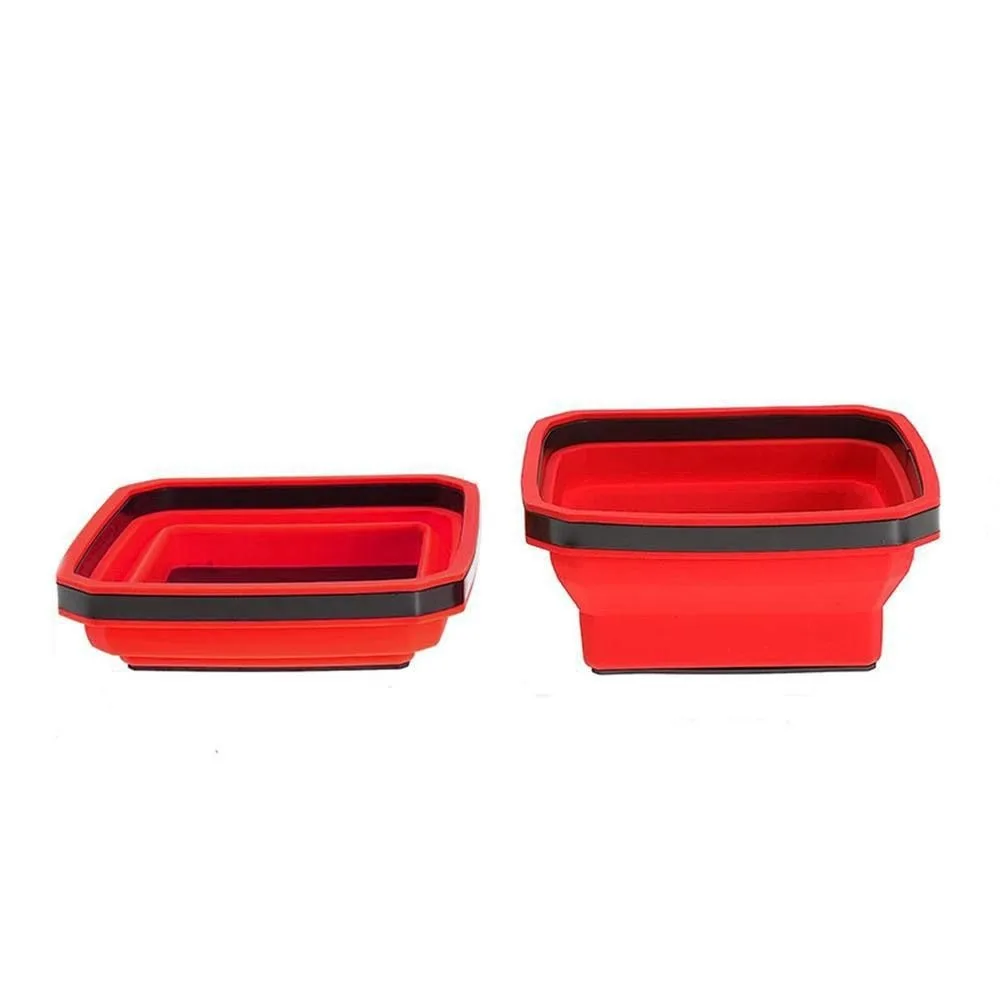 Collapsible Magnetic Parts Tray Multicolor Raised Walls Tool Organizer Stain-Resistant Foldable Magnetic Screw Tray