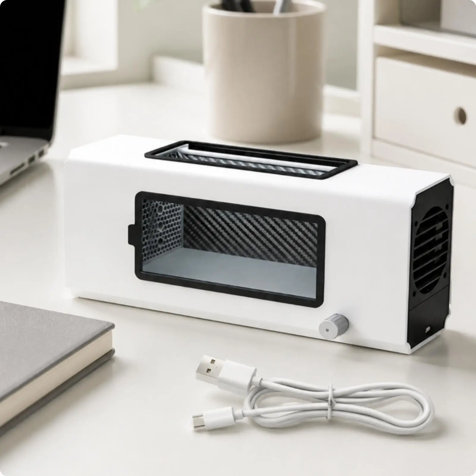 Compact Wind Tunnel Model Science Experiment Tool with USB Charging for Educational Desk Display and Car Testing
