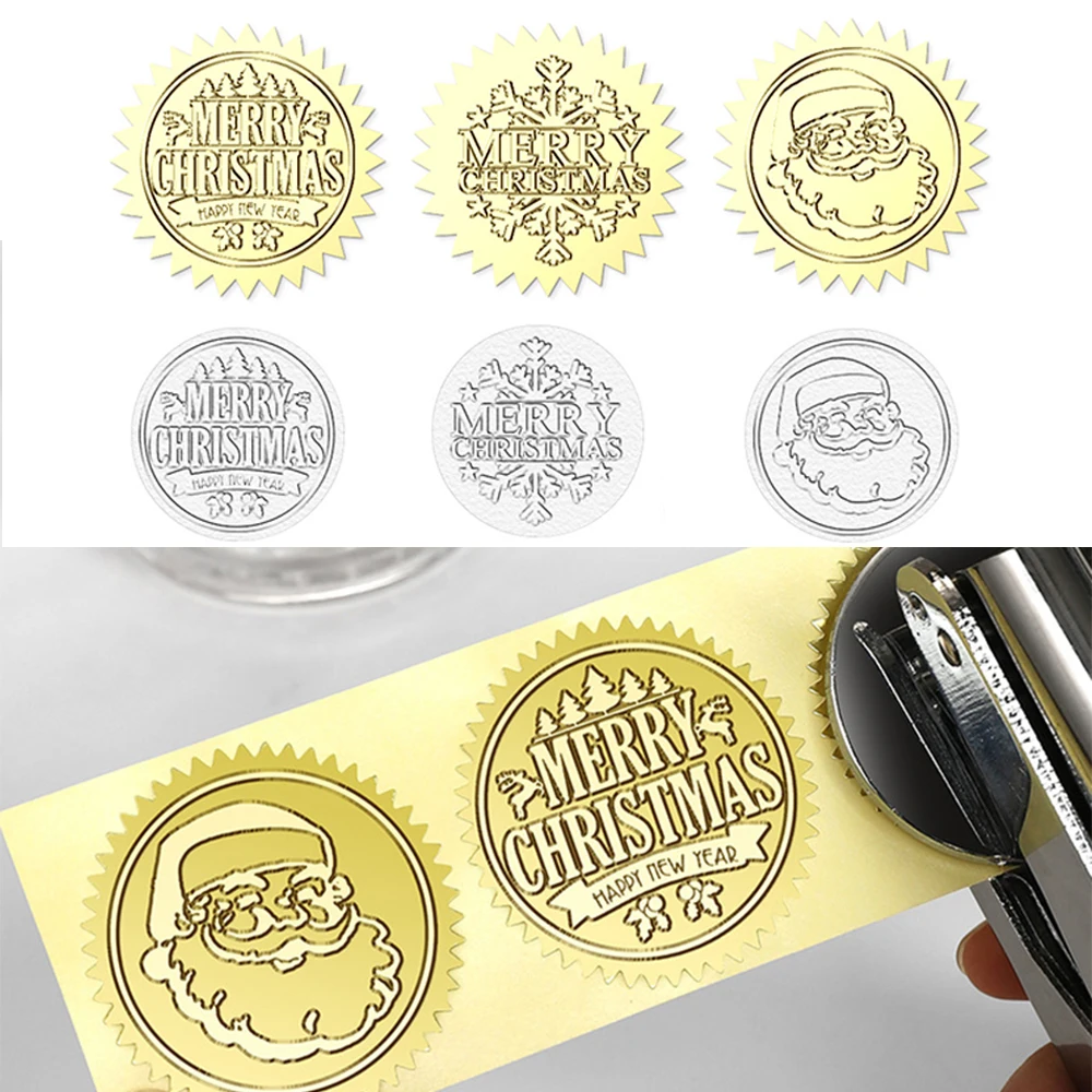 

Merry Christmas Embosser Stamp Santa Claus Embossing Seal for DIY Library Book Envelope Letter Head Paper Decor Handmade Gifts