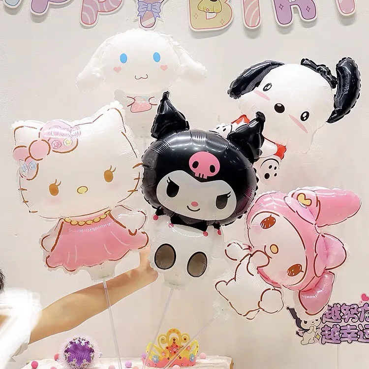 1 Set Kuromi Balloon Cute Cartoon Anime My Melody Cinnamoroll Girl&Child Party Decoration Room Decoration Kawaii Holiday Gifts