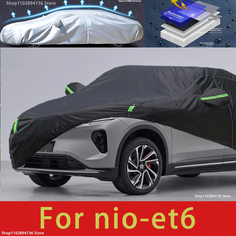 

For NIO ET6 Fit Outdoor Protection Car Covers Snow Cover Sunshade Waterproof Dustproof Exterior black car cover