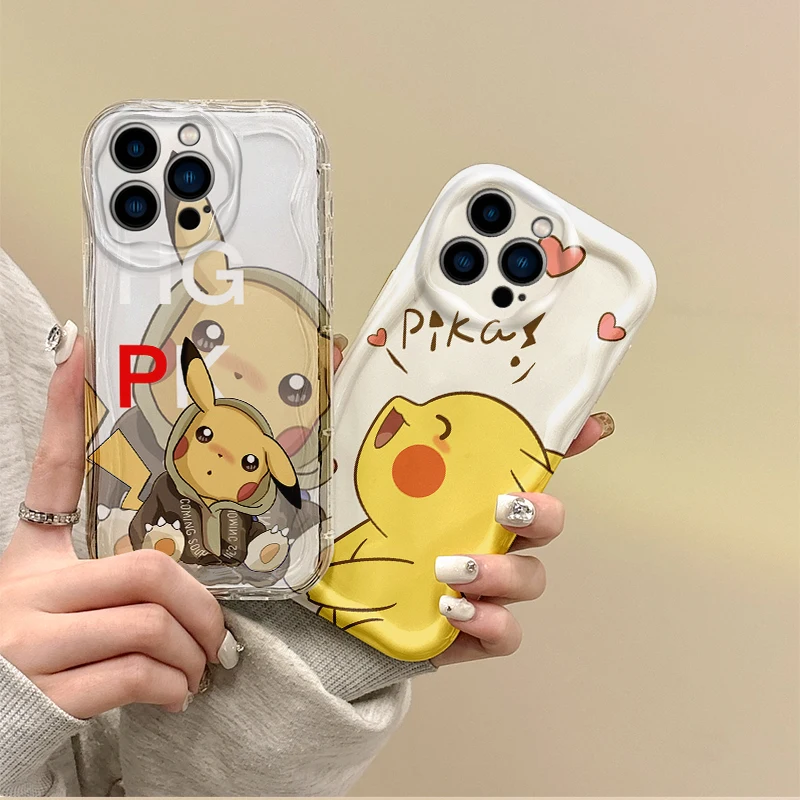 

Lovely Pokémon Pikachu TPU Phone Case For iPhone 15 14 13 12 11 Pro Max 15 14 8 7 6 Plus XR X XS Max 8 7 6 Liquid Silicone Cover