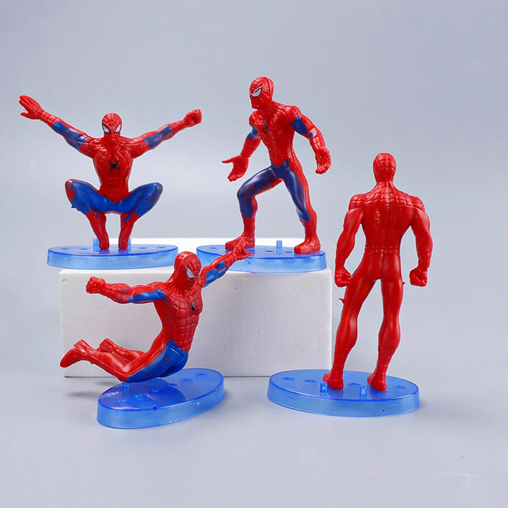 7pcs/set Disney Cartoon Spiderman Plastic Model Collection Ornaments Kids Birthday Xmas Gift Cake Decoration Toy Tide Play