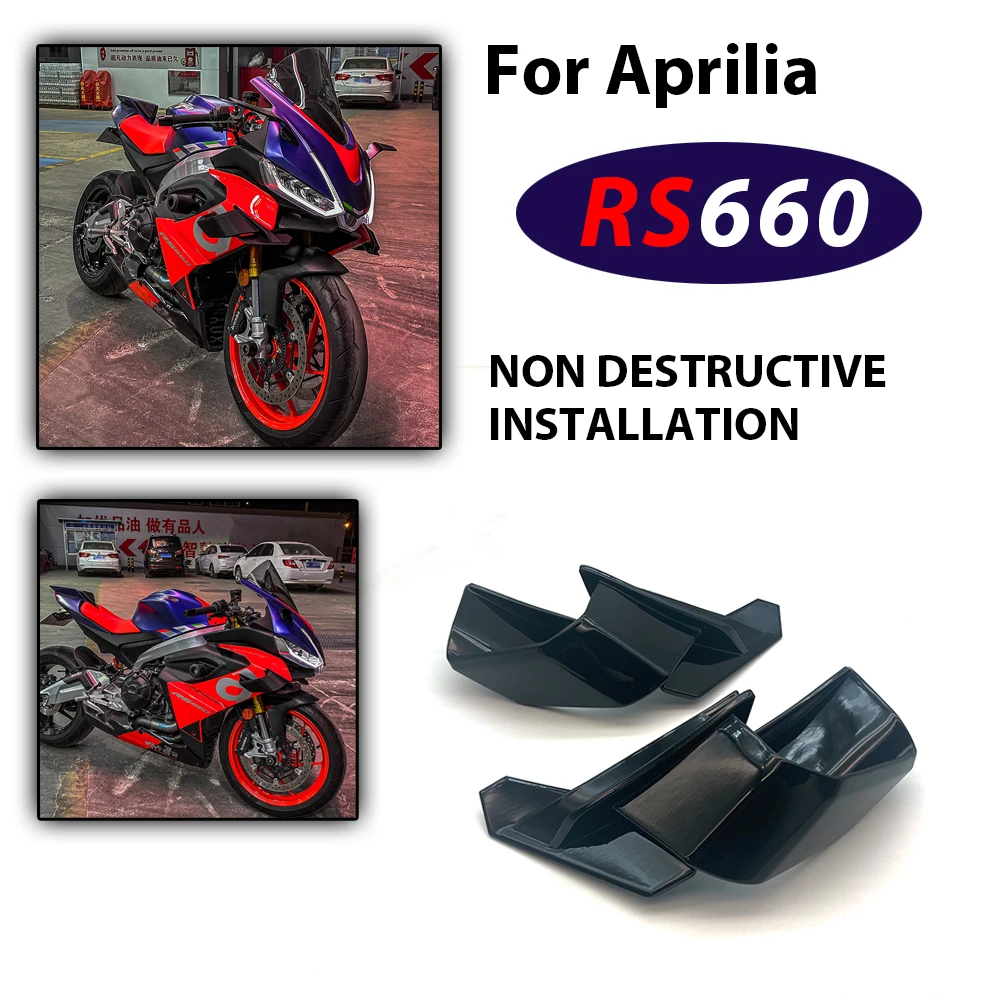 Motorcycle cowl Trim Wing Protective Enclosure On Both Sides Spoiler Black Accessories For Aprilia RS660 rs 660