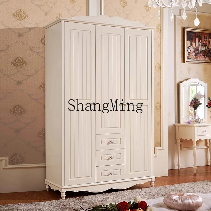 

ZYY pastoral style wardrobe small apartment home modern simple solid wood bedroom locker