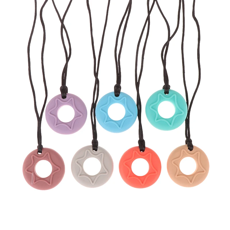 الطفل دونات عضاضة سيليكون مضغ قلادة للتسنين التوحد عض مضغ رعاية الطفل BPA الحرة الخرز #4