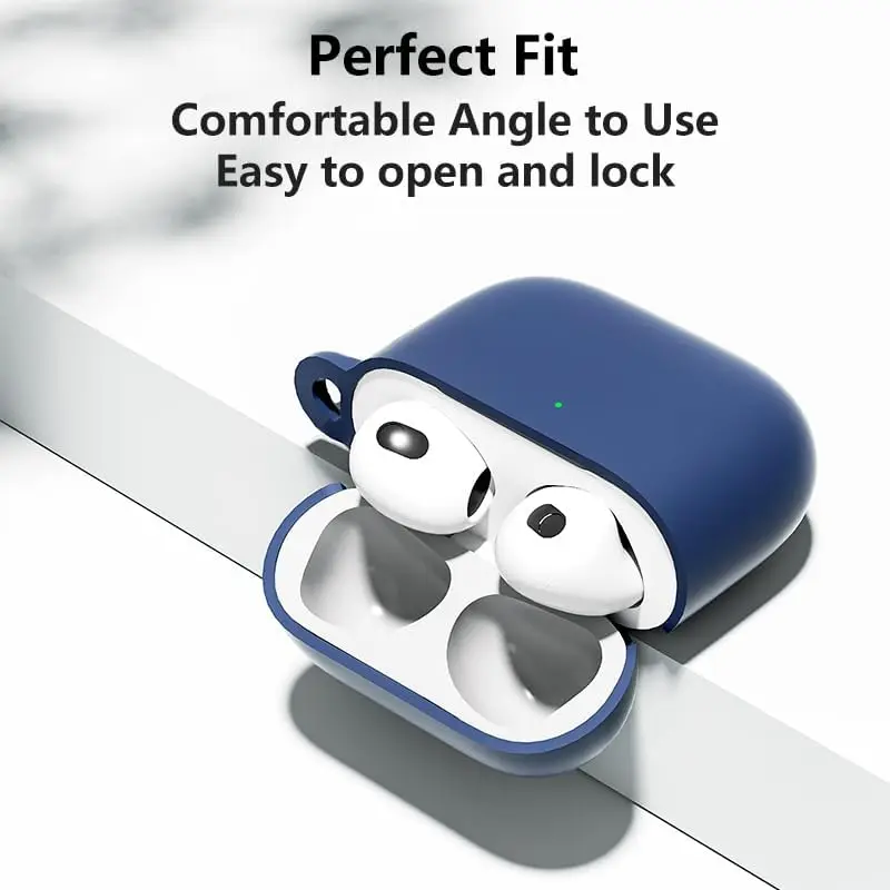 에어팟 4 세대 USB-C 커버 2024 케이스, 4 인 1, 액체 실리콘 낙하 방지 보호 소프트 쉘, 에어팟 4 세대 커버